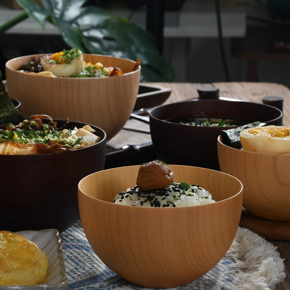

Wooden Ramen Bowl Premium Material Soup Noodle Food Serving Bowl Kitchen Household Tableware Food Container