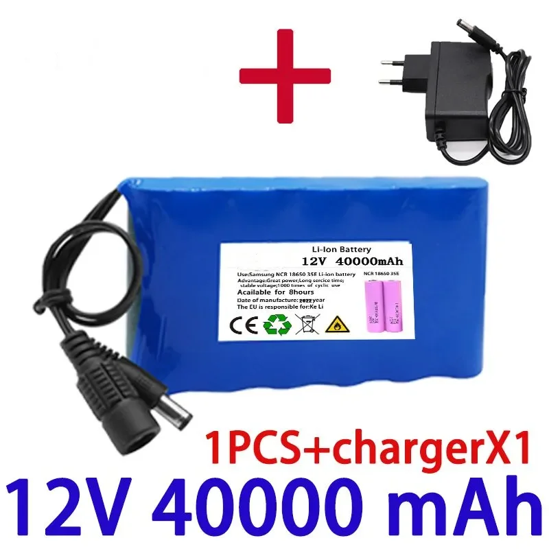 18650 lithium battery 3S2P 12V 20Ah 40Ah 60Ah 80Ah rechargeable lithium battery pack with built-in BMSprotection and charger × 1