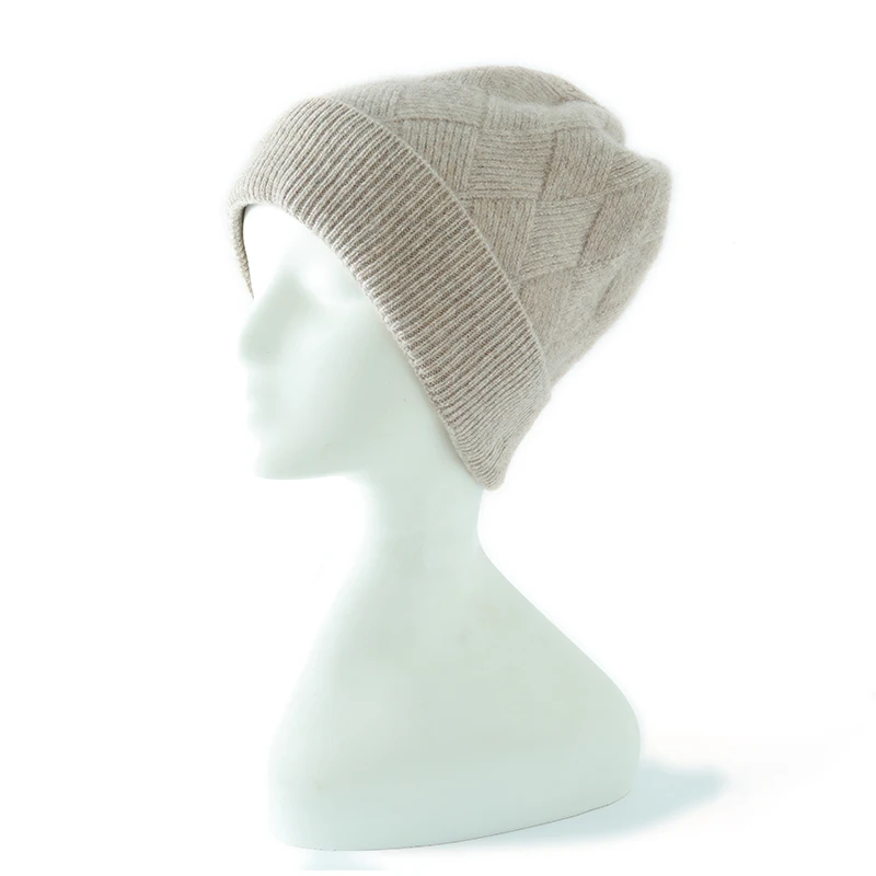 

ZOCEPT мужские и женские вязаные шапки на осень-зиму, теплый однотонный пуловер из 100% мериносовой шерсти с узором, шерстяная шапка без полей