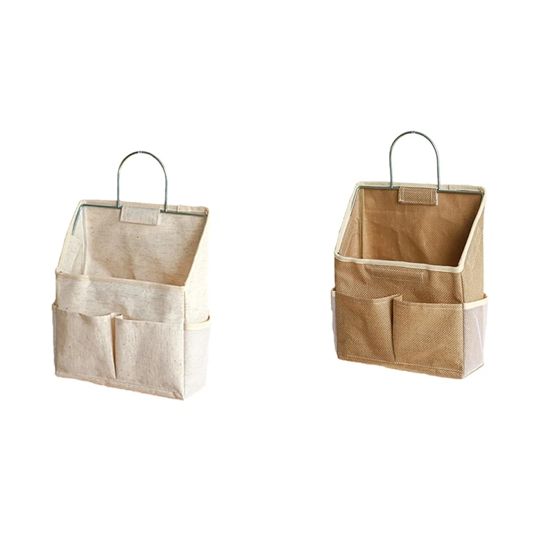 ABRE-Hanging Storage Bag On Dormitory Wall Wall Door Wardrobe Desktop Fabric Bag CD Magazine Organization Basket