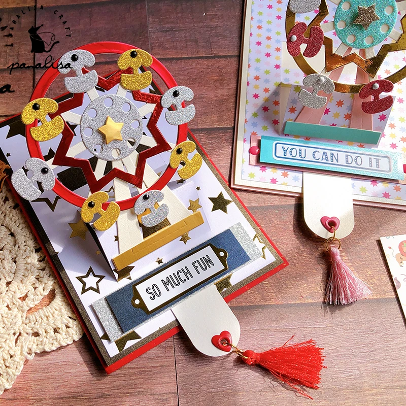 Panalacraft śliczne pop up diabelski młyn metalu wykrojniki szablony DIY Scrapbooking/album dekoracyjne wytłaczanie kartki DIY