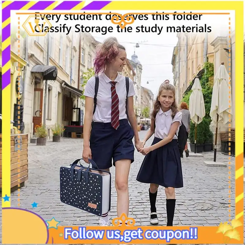 Latest-13 Pockets File Folders/Expandable Filing Folders With Handle A4 Size Expanding File Folder Document Organizer