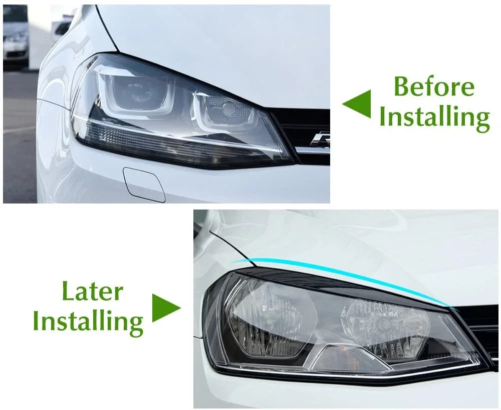 Headlight Eyelid Car Accessories For Volkswagen VW Golf 7 MK7 VII GTI GTD R 2013-2018 Eyebrow Cover Trim Eye-catching Sticker