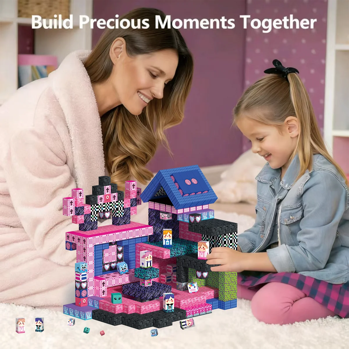 ตัวต่อแม่เหล็ก 100 ชิ้น ชุดของเล่นแม่เหล็ก DIY ตัวต่อแม่เหล็กขนาดเล็ก โลกจิ๋ว STEM ของเล่นเสริมพัฒนาการเด็ก ของเล่นเสริมประสาทสัมผัส ของเล่นกลางแจ้ง