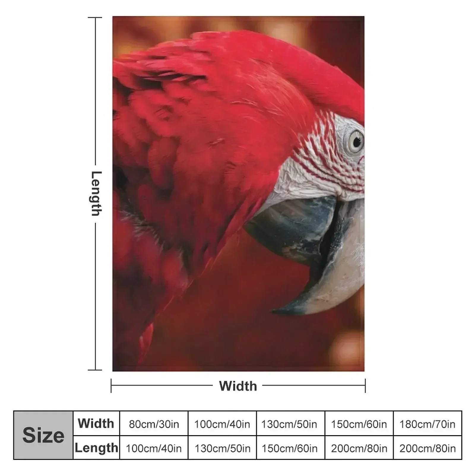 Beautiful Red Macaw Ara Throw Blanket Fashion Sofas warm winter christmas gifts Shaggy Blankets