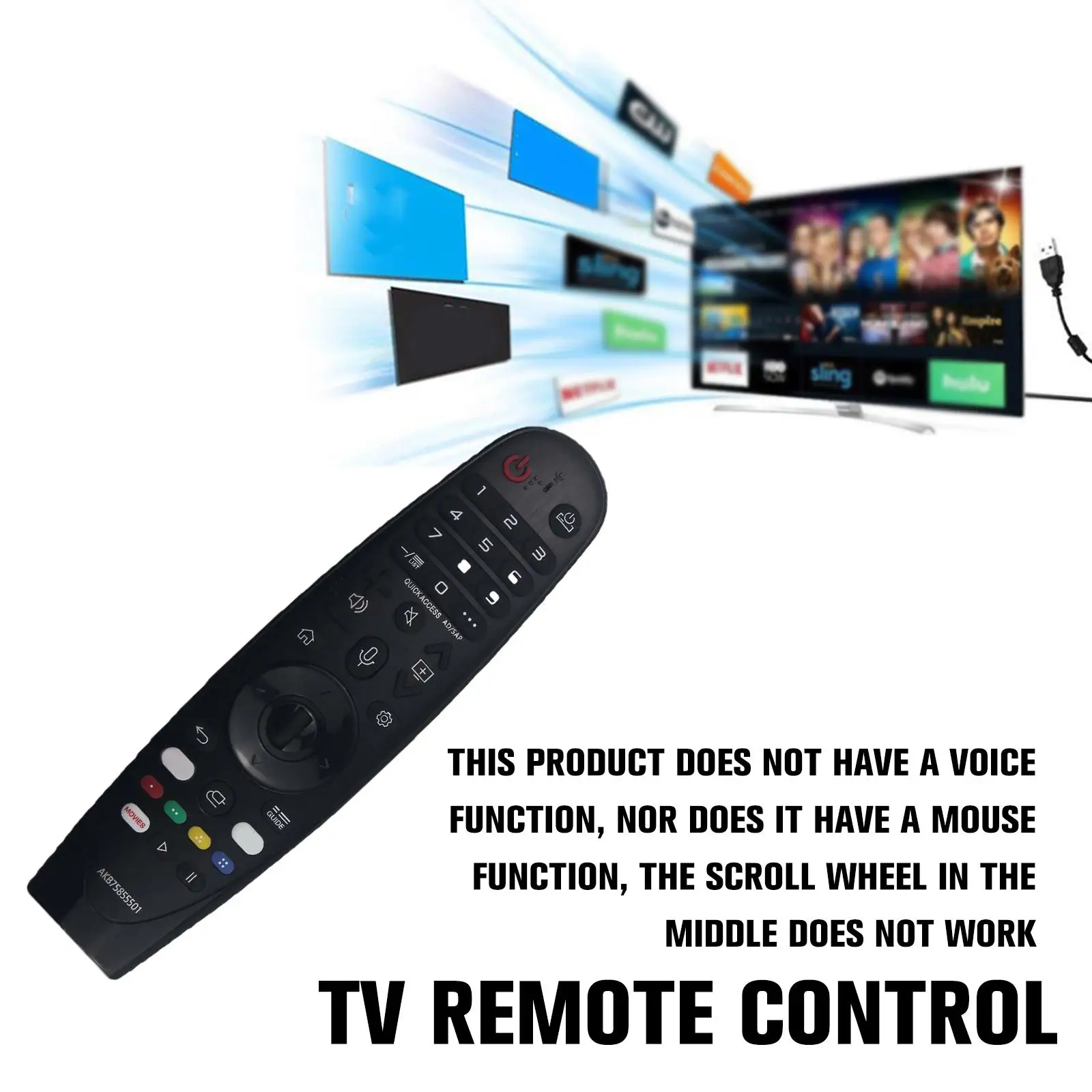 For Tv Magic An-mr19ba/mr18ba Replacement Replacement Mr18ba Mr19ba An-mr20ga Remote Control With Pointer Function H2u3