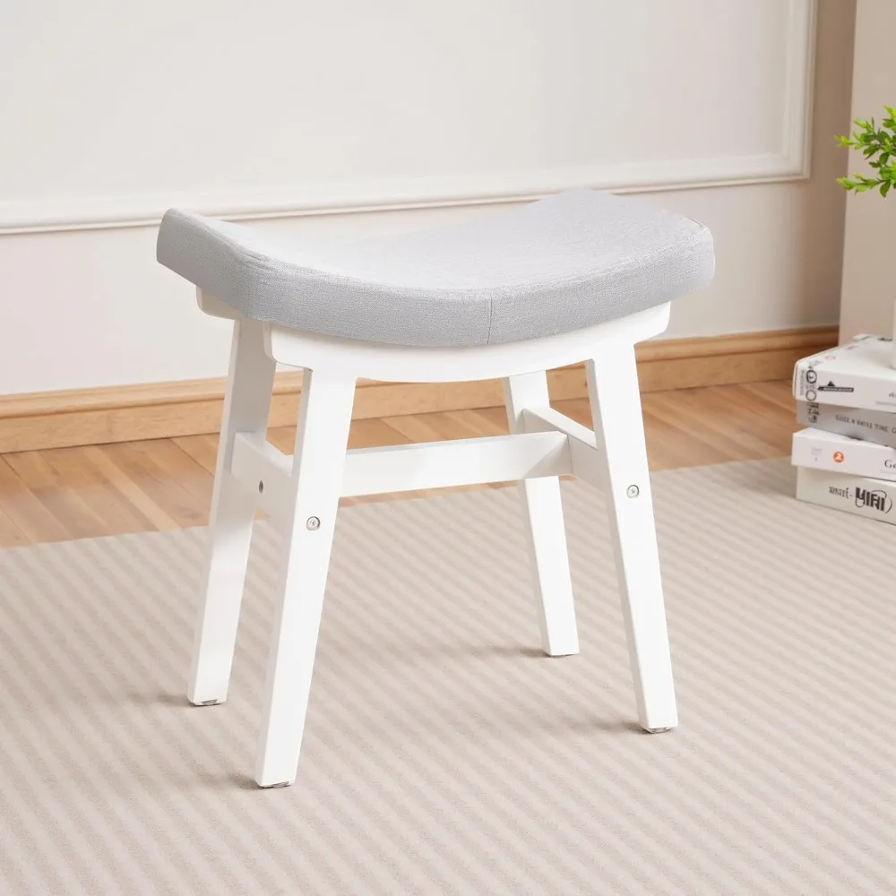 

Туалетный столик с подушкой-седло — твердая каучуковая древесина, 16,5 дюйма, льняное сиденье, 300 фунтов, светло-серый (простая сборка)