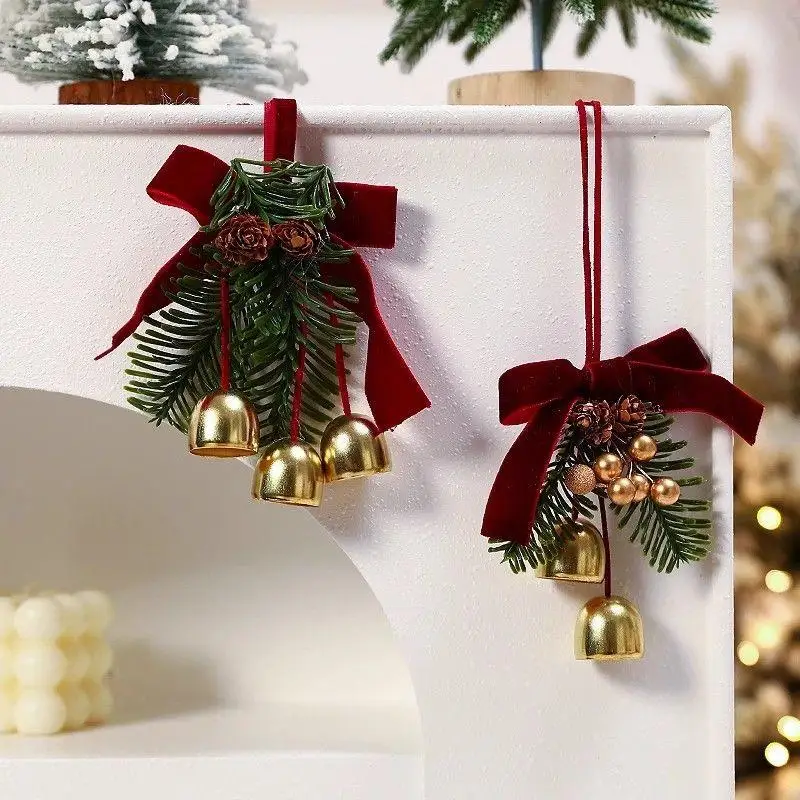 

2026 New Year Christmas Ornaments Christmas Bells Garland Pendant Christmas Tree Ornaments Atmosphere Scene Pendant Hanging