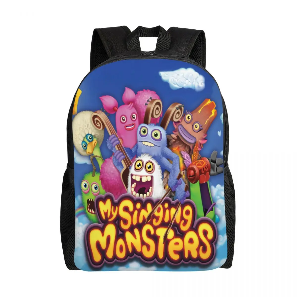 

Рюкзак с персонажами My Singing Monsters на заказ, школьный рюкзак для студентов колледжа, подходит для 15-дюймового ноутбука, сумки для игр с героями мультфильмов аниме