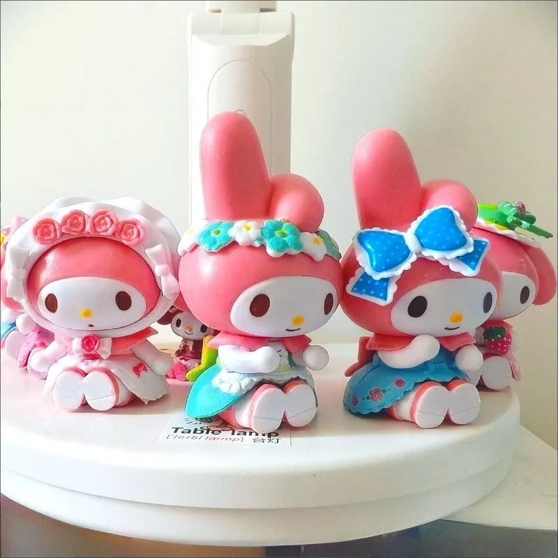

Sanrio My Melody Decoration Doll Anime Action Doll Q Graphic Cute Cake Decoration Toy Car Desktop Model Children's Birthday Gift