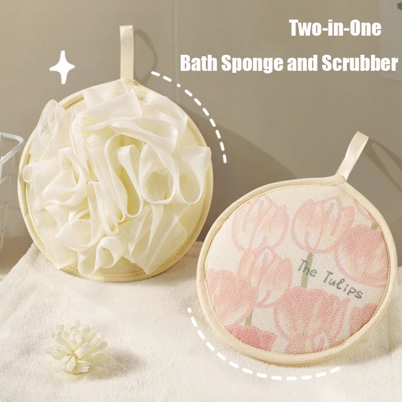 

Tulip Bath Flower Scrub Sponge 2-in-1 Exfoliating Wonder Bath Ball All-in-One Bathing Glove 2026 New Model