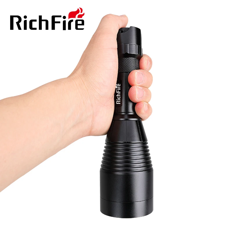 New Richfire Zooming Dimmable LED Flashlight Red/Green 800LM Torch Light by 18650 Battery for Camping,Hiking,Self Defense