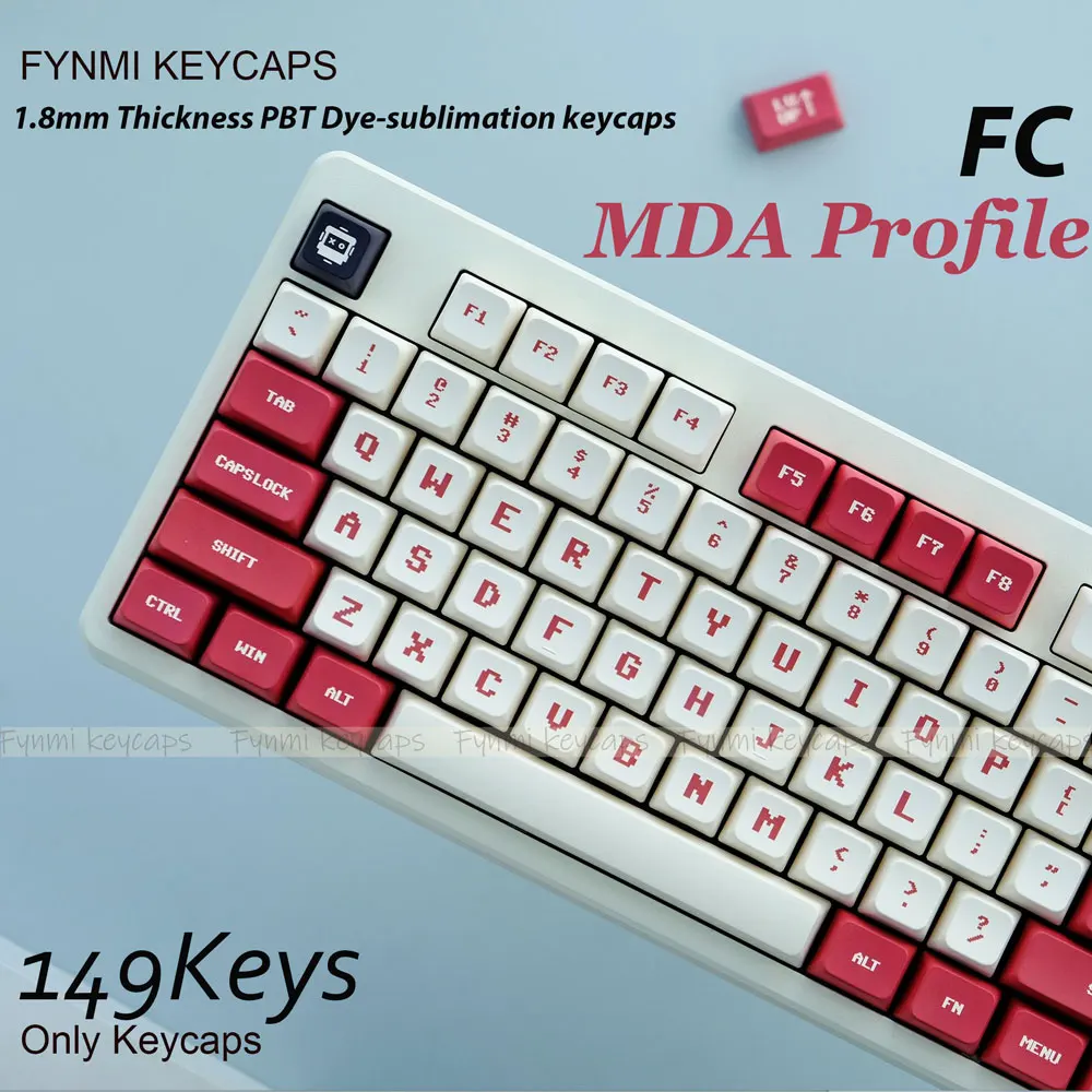 Fynmi FC GAMER 149 keys PBT Dye Sublimation MDA Keycaps for 61/68/71/75/87/98/104 Keys ANSI Mechnical keyboard