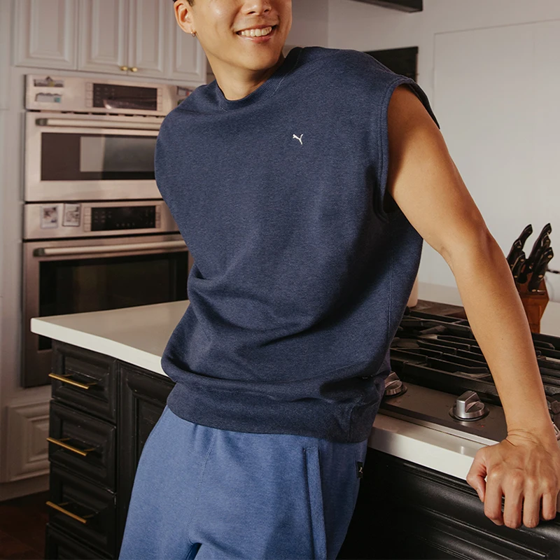 

Puma genuine 2024 new men's and women's knitted breathable round neck sleeveless vest 623127-16