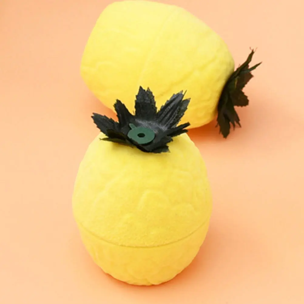 

2pcs Pineapple Jewelry Box Boho Flannel Ring Earrings Organizer Storage Case Travel Trinket Box Display Holder Keepsake Hinged