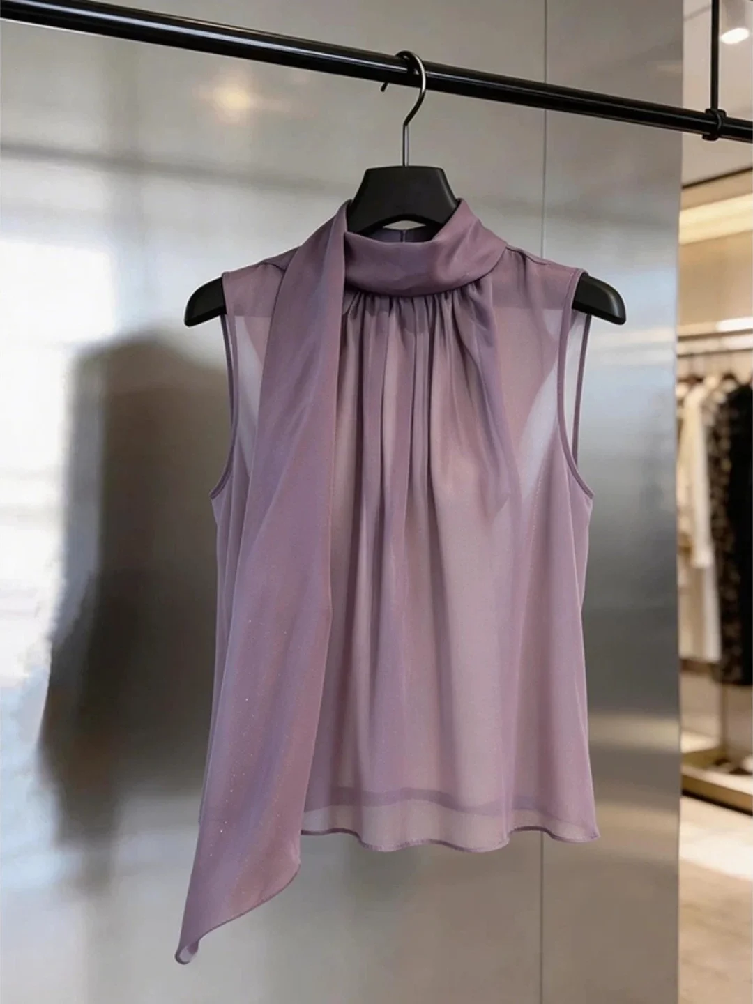 

2026 Summer New Fashionable Sleeveless Vest Commute Elegant Light Maturity Style Top Quality Silk Women's Clothing