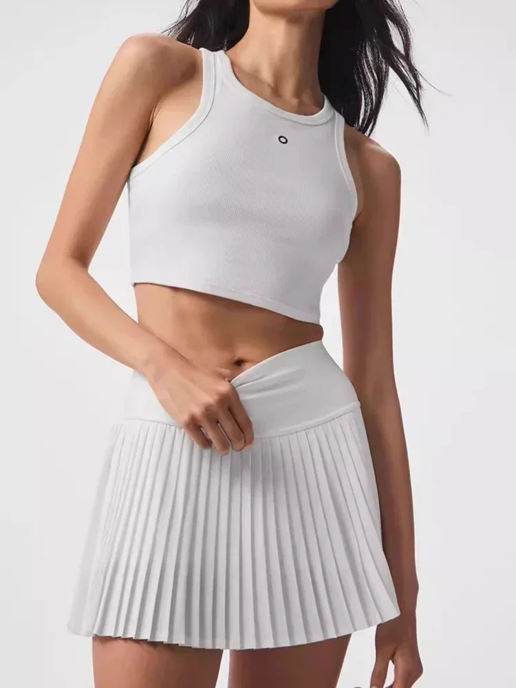 Al branco de malha redonda camiseta feminina sexy sem mangas camisola colheita superior mulher apertado estiramento regata senhoras camiseta topo streetwear