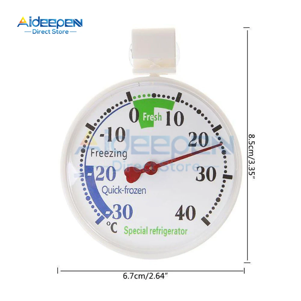 Mini lodówka wskaźnik temperatury chłodniczy narzędzia pomiarowe okrągły termometr lodówka termometr do zamrażarki-30 ~ 40 ℃