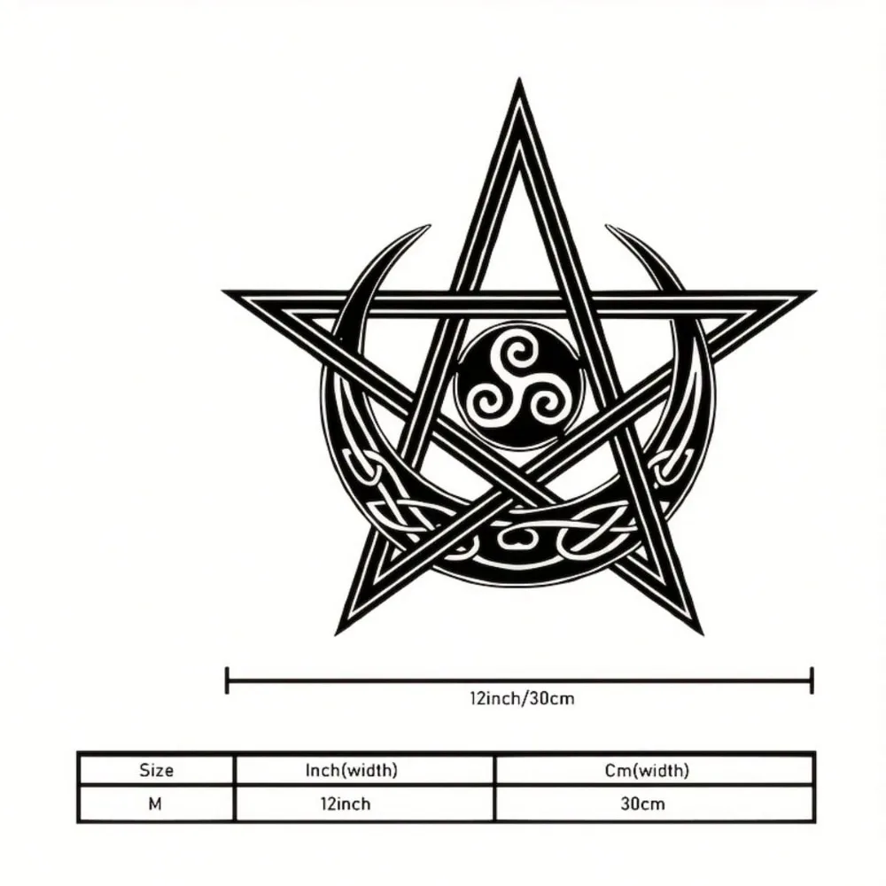 Metal Wall Art Celtic Knot Triquetra Pentacle Star of David Moon Sign Durable Indoor Outdoor Metal Sign Celtic Gift for Housewar
