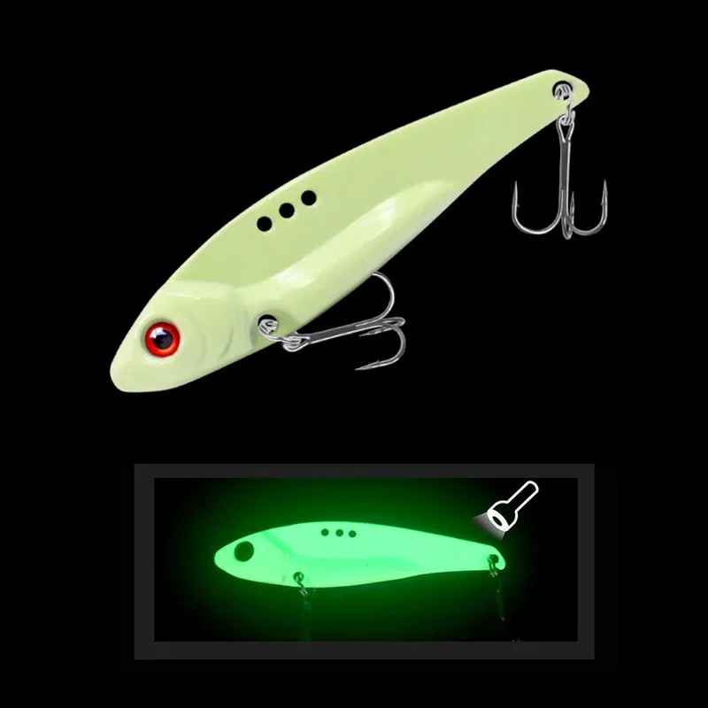 Luminous Metal VIB Spinner Spoon Fishing Lures 7/10g Gold Silver Artificial Bait With Feather Treble Hook Trout Pike Bass Tackle