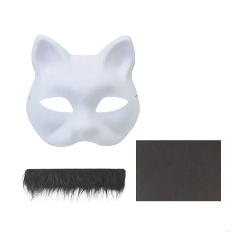 H58E Mask Mask Set Cats Mask Halloween Foxes Mask Mask Maskerade Mask