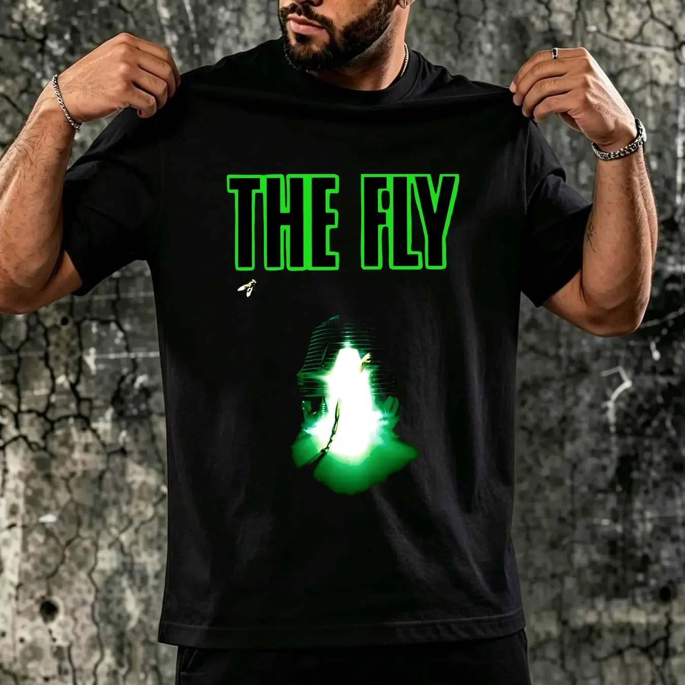 washed T Shirt The Fly David Cronenberg Jeff Goldblum Retro Classic Movie S 4XL ZZ520 vintage Washed Unisex homme Stylish