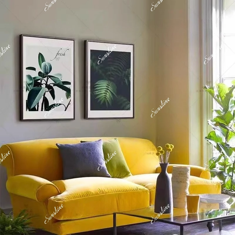 retro style dismantling and washing velvet fabric double living room sofa minimalist high back design furniture combination