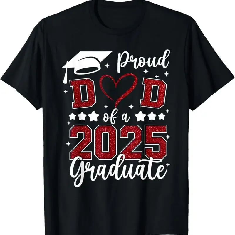 Proud Dad Of 2025 Senior Graduate Matching Family Graduation T Shirt