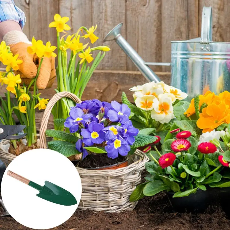 Houten Handvat Versterkte Tuinieren Schop Losse Bodem Planten Gemakkelijk Gebruik