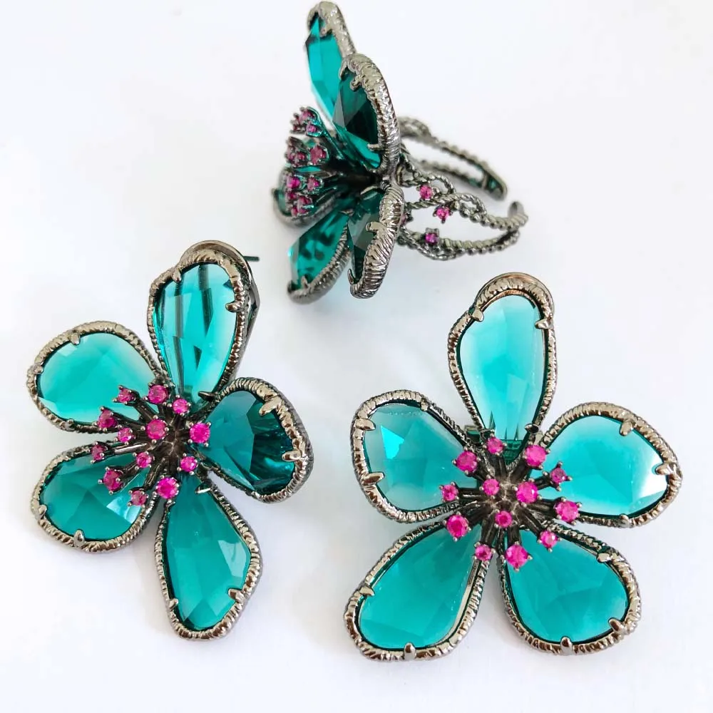 

Missvikki Fashion Jewelry Gifts Luxury Crystal Romantic Big Earrings Ring for Women Bridal Drop Dangling Earrings Party Wedding