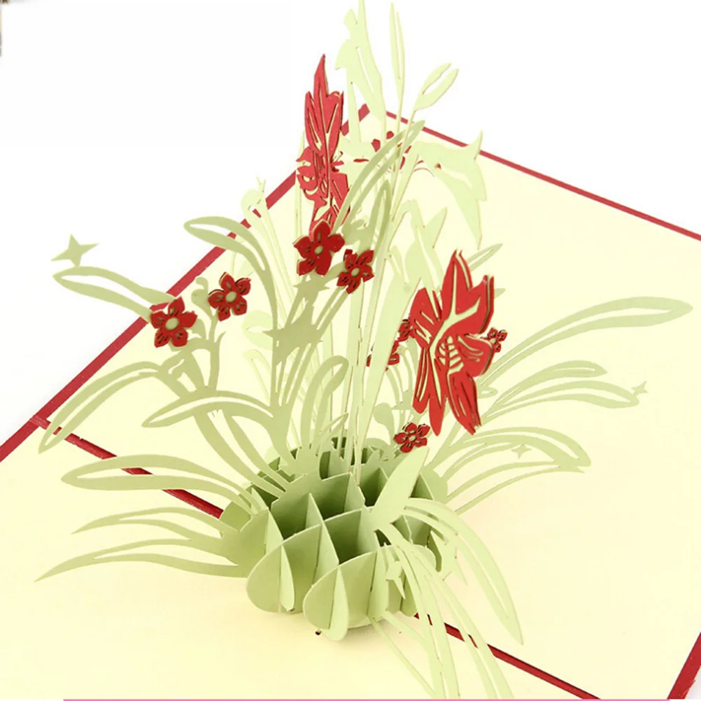 

2pcs Greeting Paper Carved Daffodils Pop up Cards 15x15cm Birthday 3D Greeting Cards Wedding Anniversary Handmade