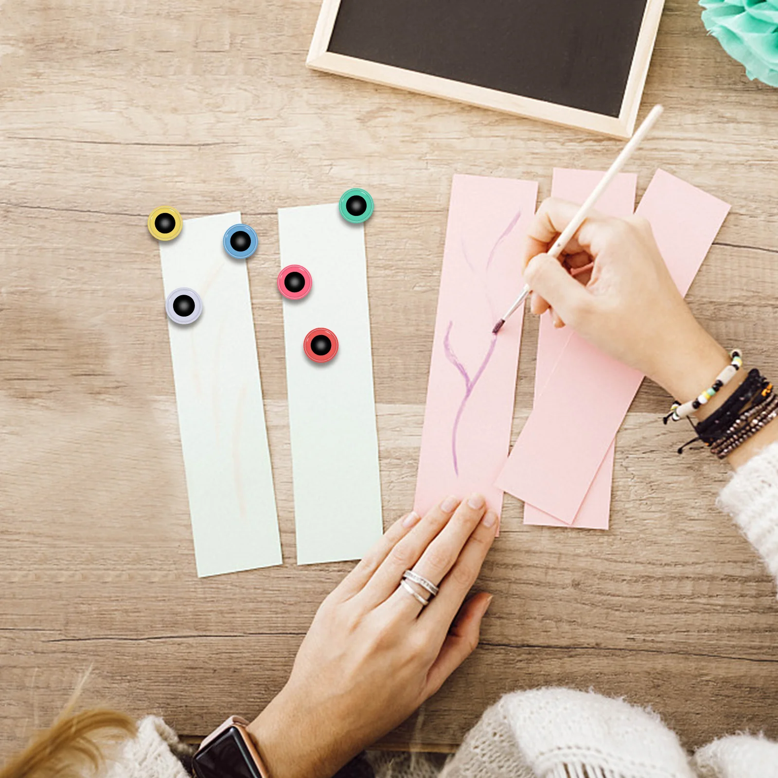 

200pcs Diy Decorations Adhesive Wiggle Eyes For Safety Plastic Kids Craft Supplies Handmade Diy Accessories Accessories