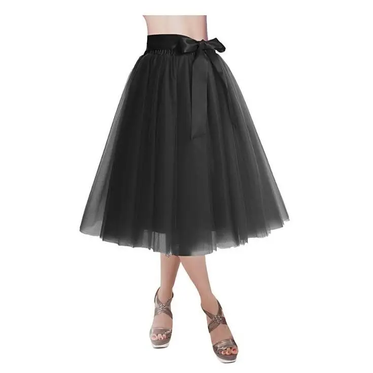 กระโปรงทรงโกธิคผ้าทูลล์สำหรับผู้ใหญ่ ความยาวระดับเข่า กระโปรงพองสไตล์โลลิต้า ผ้าไนลอนผสมคอตตอน ทรงบัสติงลำลอง แขนทรงปีกค้างคาว
