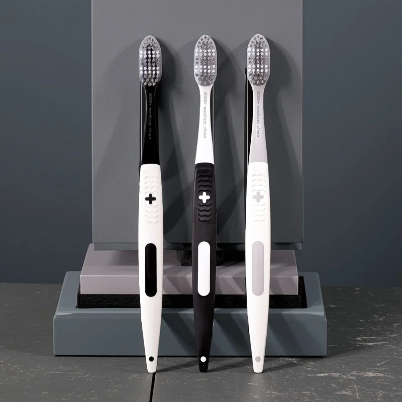 2PCS Wave Spiral Brush Bristles Medium Hardness Premium Dental And Gum Health Care Portable Travel Toothbrush for Couples
