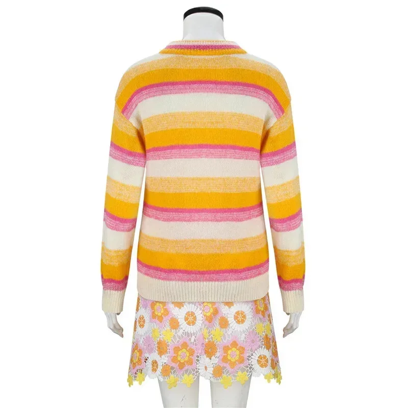 

CyN3O3 Энид Синклер косплей полосатый свитер с длинными рукавами и юбкой с цветочным принтом среда Хэллоуин карнавальный костюм N3O