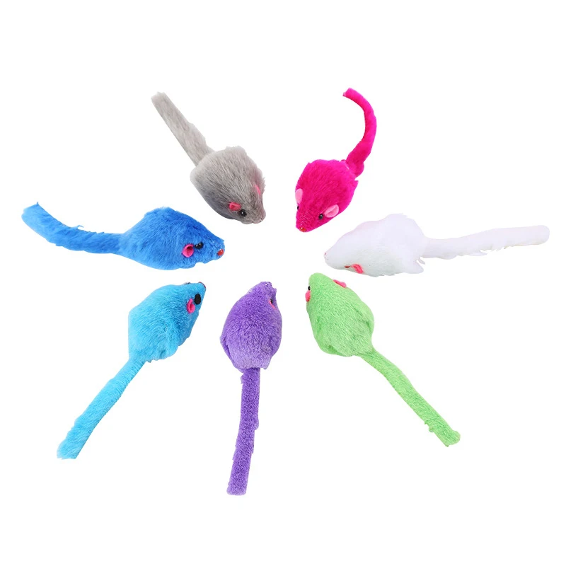 1/3PCS Plush False Mouse Pet Cat Bite Resistance Stuffed Toy Feather Toy Tease Cats Mini Funny Playing Toys Interactive Cat Rat