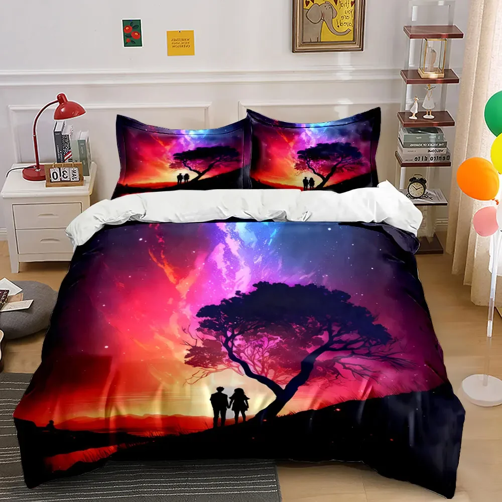 Romantic Sunset Art Set Soft Comfortable Duvet Cover Bedding Set Included 1*Duvet Cover & 2*Pillowcases, gift