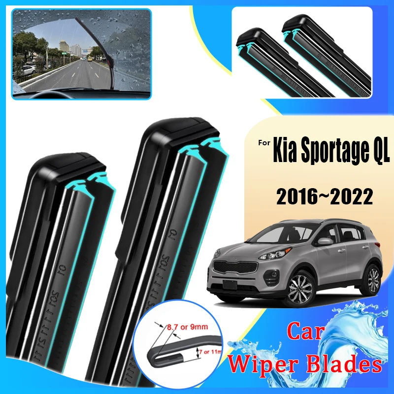 

Автомобильный левый руль для Kia Sportage QL 2016 ~ 2022 двойной резиновый передний дворник щетка для чистки лобового стекла инструменты автоаксессуары