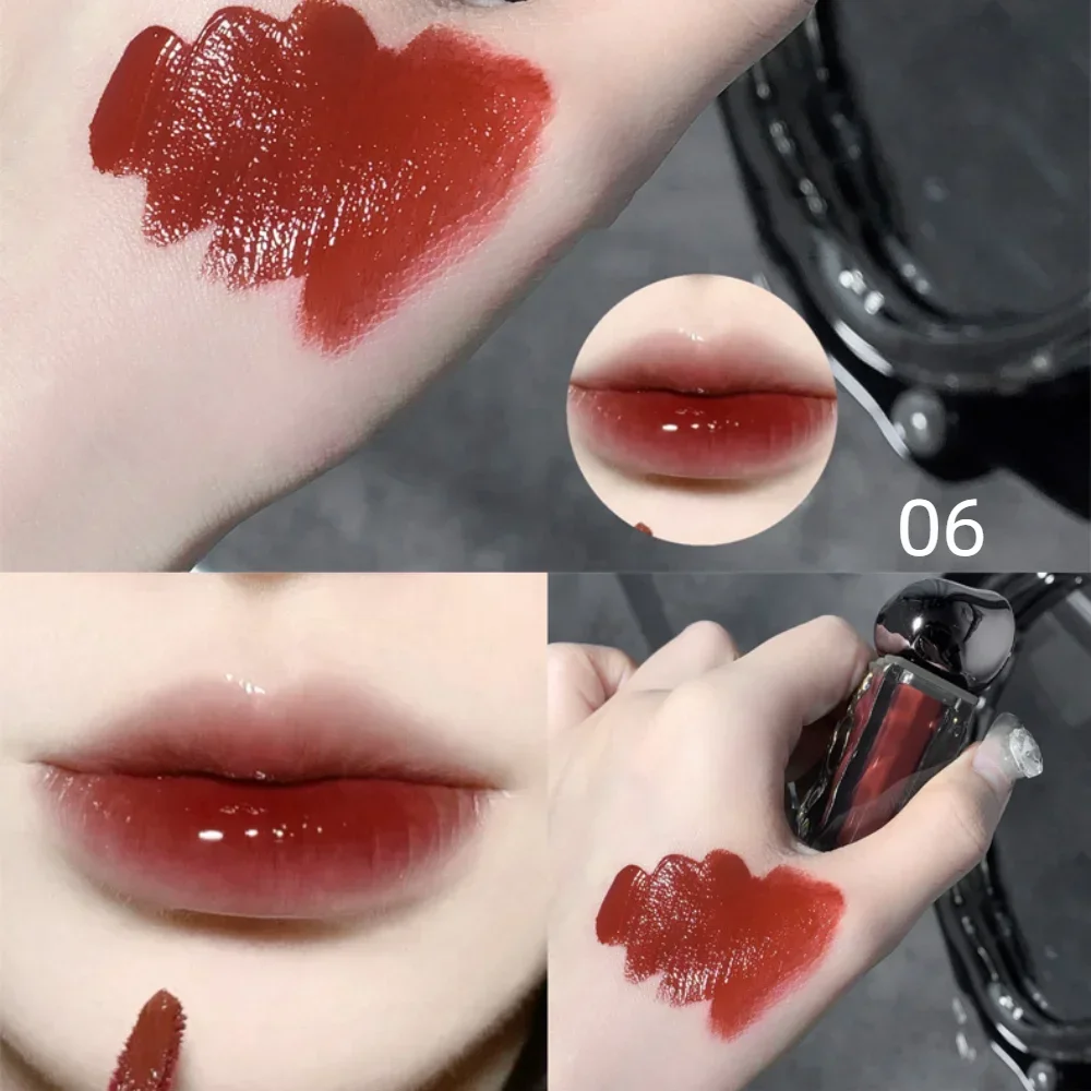 7 colori Mirror Jelly Lip Glaze Long Lasting idratante Red Lip Tint rossetto liquido Waterproof Lip Gloss cosmetici coreani