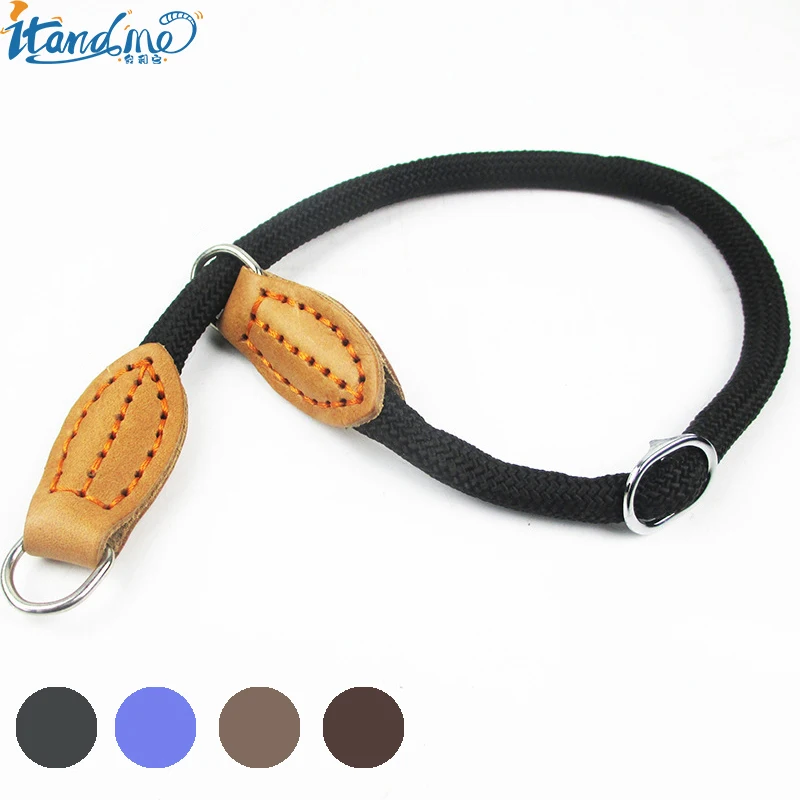 Nylon Dog Collar with Leather Buckle Adjustable Pet Collar for Medium Large Dogs Puppy Bulldog Pitbull Collar Dog Supplies