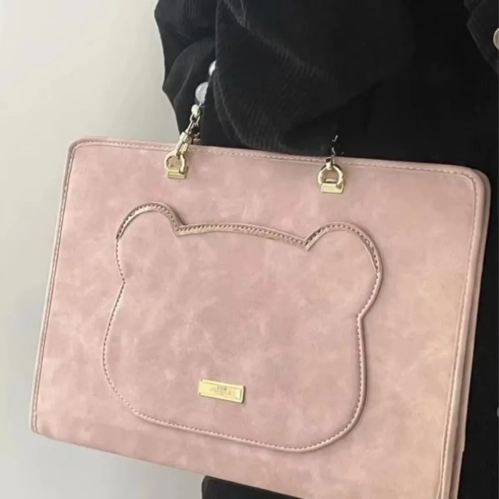 

13/14/15.6inch Pink Laptop Sleeve Y2k Fashion Laptop Protective Case with Chain PU Laptop Bag for Macbook/Lenovo/Xiaomi/Huawei
