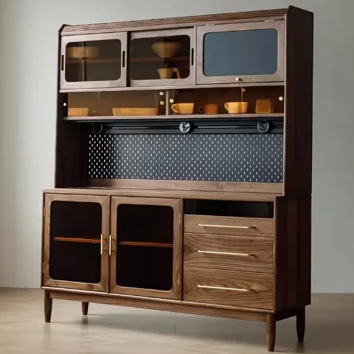Wine Cabinet Solid Wood Living Room Dining Room Easy Assembly Sturdy Durable Stable Construction Space Saving Comfortable