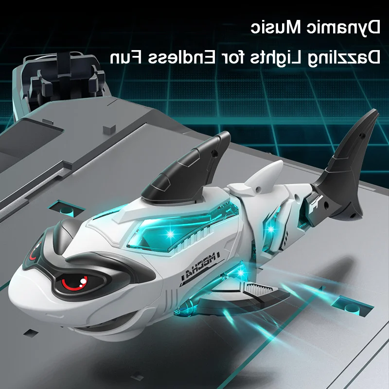 

Electric Shark Robotic Toy With LED Lights & Sound Effects - Auto-Drive Crawling Fish, Plays Music Interactive Gift For Kids