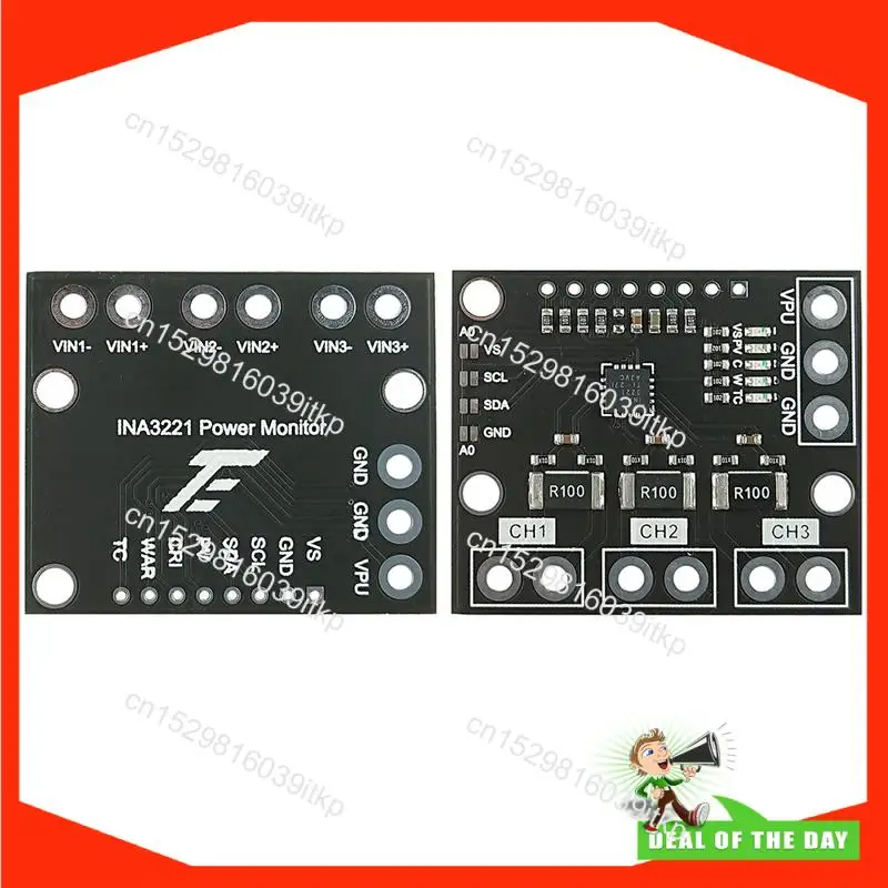 أغسطس 5X I2C SMBUS INA3221 ثلاثي القناة تحويلة مصدر إمداد بالتيار الجهد رصد الاستشعار لوحة تركيبية استبدال INA219
