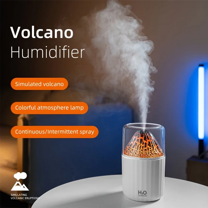 Volcano air purifier Humidifier Home Bedroom Colorful Atmosphere Light Aromatherapy Machine Small Desktop Flame Humidifier