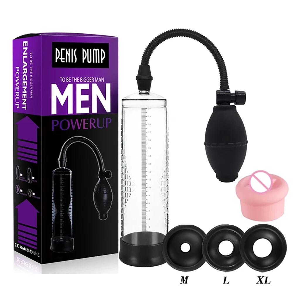 Penis pump for men, penis erection trainer, penis vacuum enlargement pump, male masturbation device, sex toys, adult products