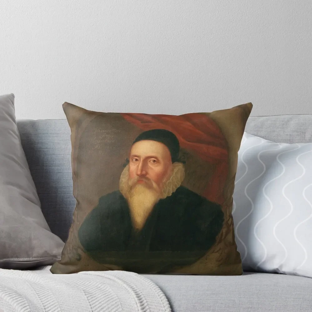 

Portrait of John Dee (unknown artist) Throw Pillow Embroidered Cushion Cover Christmas Pillow pillow