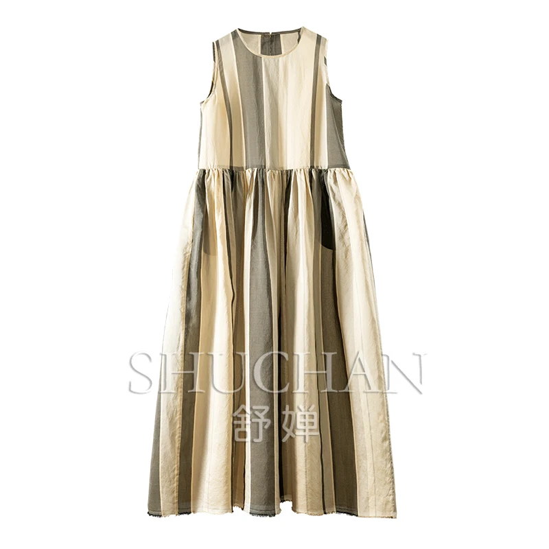 

Natural Silk Organza Fried Color Sleeveless Tank Dress Women 00E2 Vestidos De Verano Mujer Birthday Dress for Women