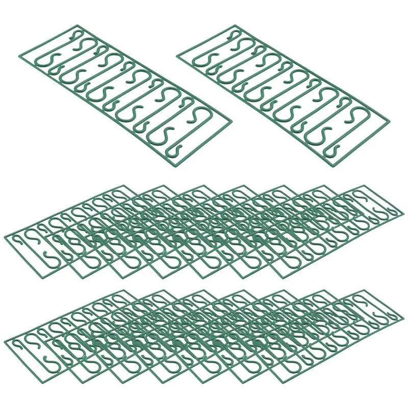 NEW HOT In Stock-50 Packs Plastic Green Bauble Hooks For Hanging Christmas Tree Decorations,Christmas Wreath,Ornament And Lights