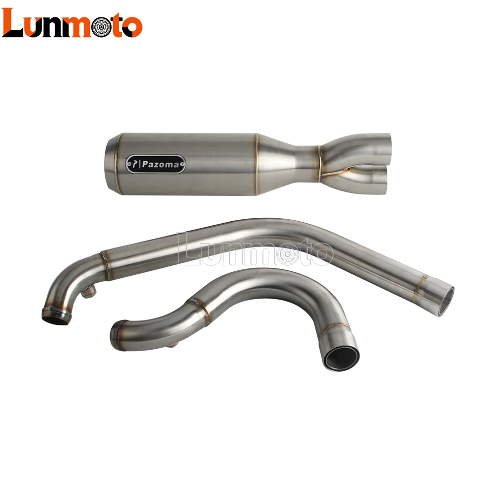 Motorcycle 2‑Into‑1 Big Bore Stepped Full Exhaust Pipe 4.1